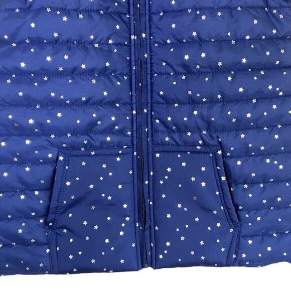 Zelos Girls Sz L (12-14) Puffer Vest Navy with Metallic Silver Star Print NWT - Picture 3 of 16